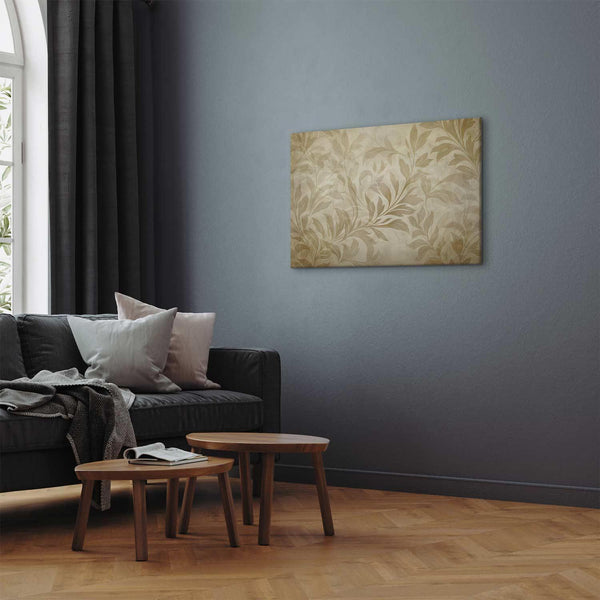 Quadro - Botanical Motif with Leaves and Vines in Sand Colors