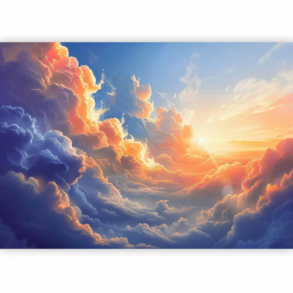 Carta da parati - Sunset Over a Cloudy Sea: A Wonderful Symphony of Colors