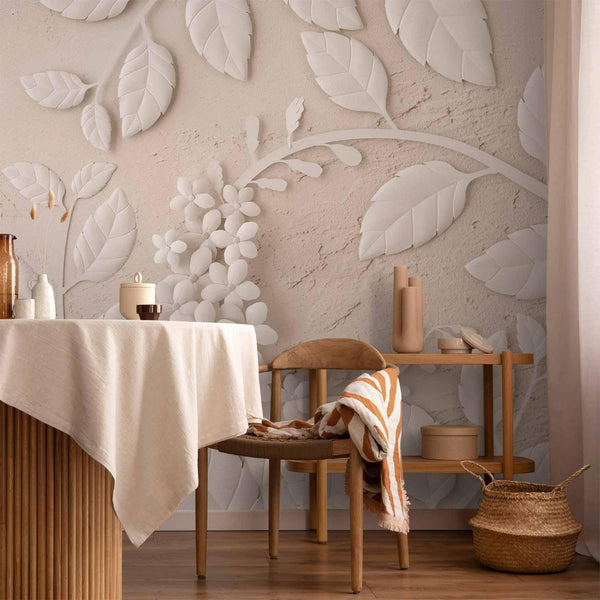 Carta da parati - Paper Flowers (Beige)
