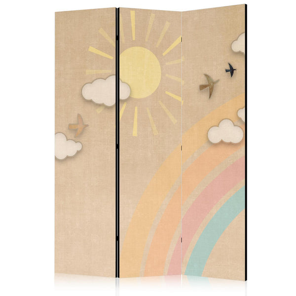Paravento - Holiday Sky - A Rainbow on a Sunny Day and Flying Birds