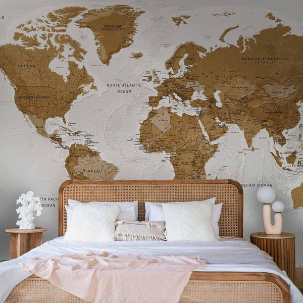 Carta da parati - World Map: White Oceans