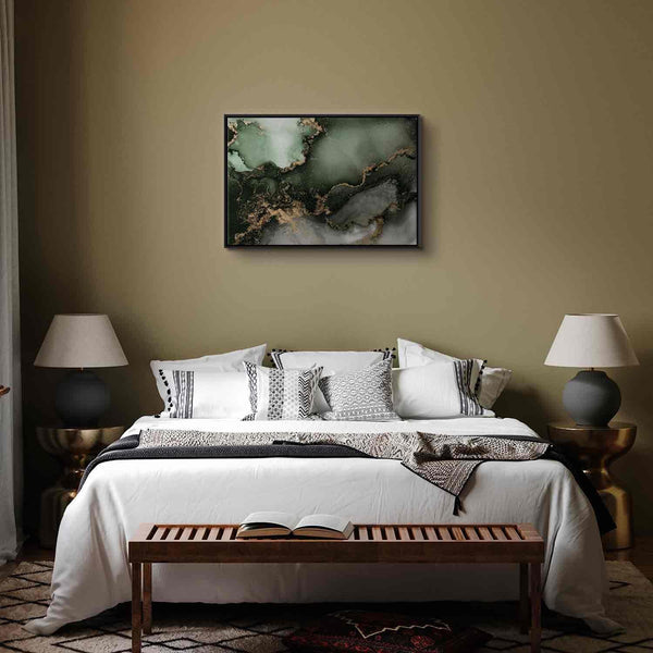 Quadro - Green watercolour - abstraction inspired by the structure of marble