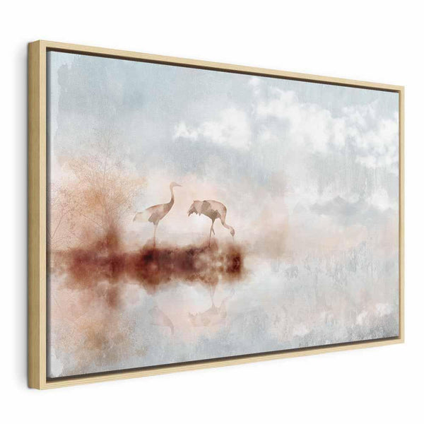 Quadro - Cranes in the Morning (1 Part) Wide