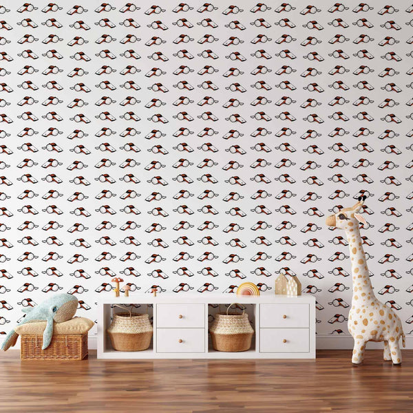 Tappezzeria murale - Soccer Whistles - Black and white with red accents on a white background