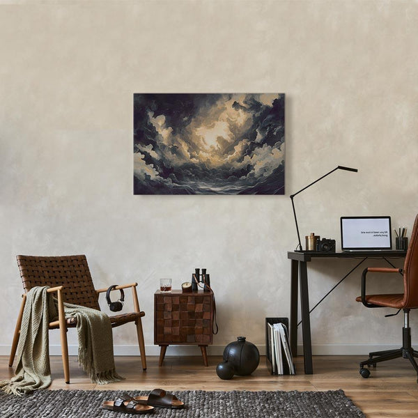 Quadro - Epic Light Play: The Sun Battling for Dominance Over the Clouds