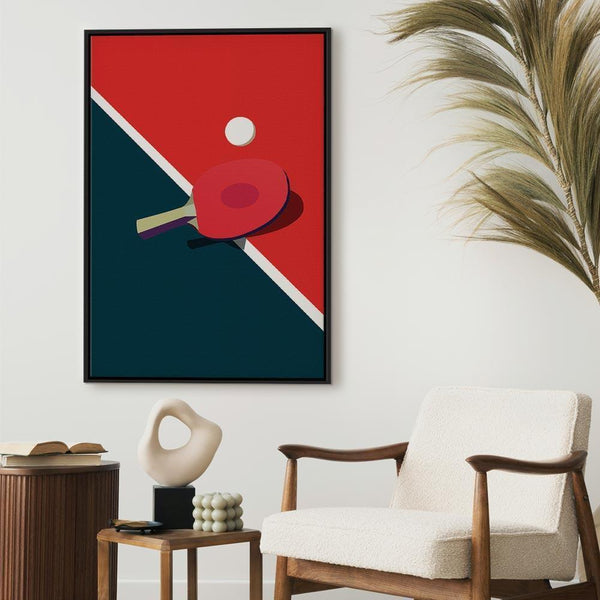 Quadro - Table Tennis - Racket and Ball on the Table