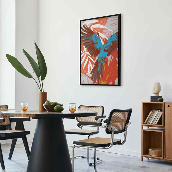 Quadro - Exotic Wings - Parrot Among Abstract Leaf Patterns
