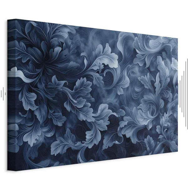 Quadro - Abstract Ornaments Dark Blue Victorian Leaves