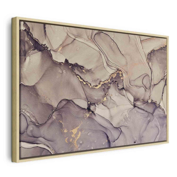 Quadro - Watercolour abstraction - powder pink marble with gold accents