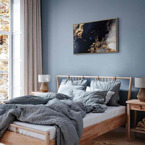 Quadro - Marble and navy blue – abstract textured pattern inspired by the starry sky