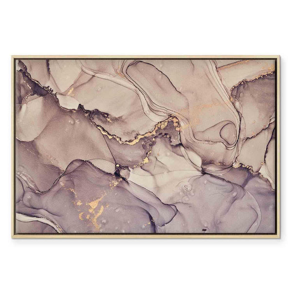 Quadro - Watercolour abstraction - powder pink marble with gold accents
