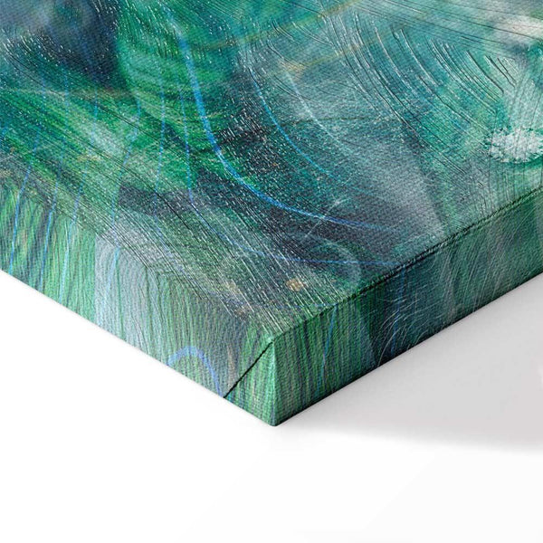 Quadro - Turquoise Leaves (1 Part) Wide