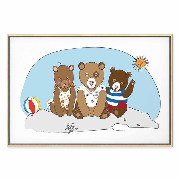 Quadro - Teddy Bears on the Beach (1 Part) Wide