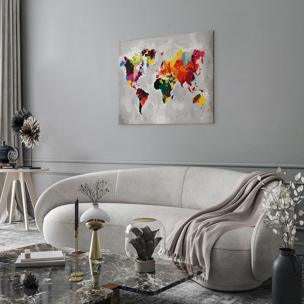 Quadro fai da te - World Map (Bright Colours)
