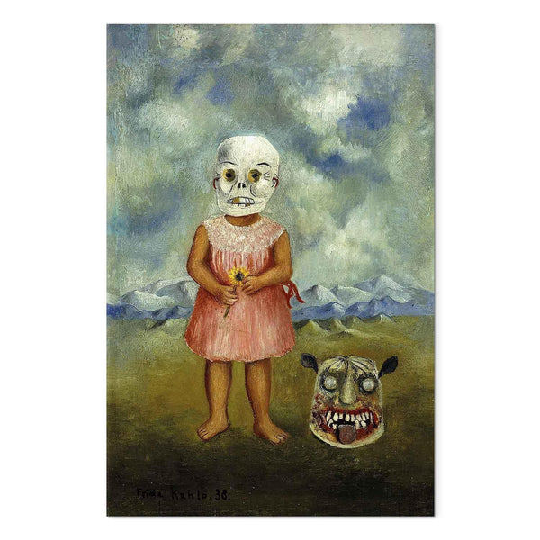 Quadro - Frida Kahlo – Girl with Death Mask (She Plays Alone)