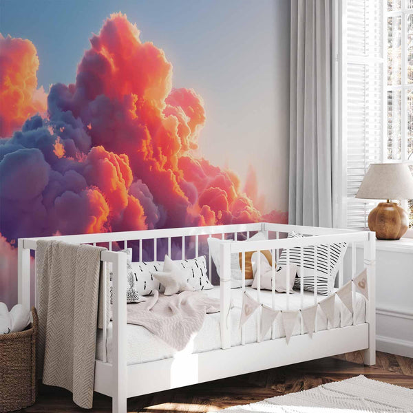 Carta da parati - Twilight Spectacle: Clouds in Shades of Pink and Violet