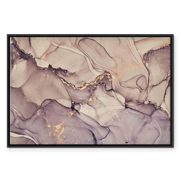 Quadro - Watercolour abstraction - powder pink marble with gold accents