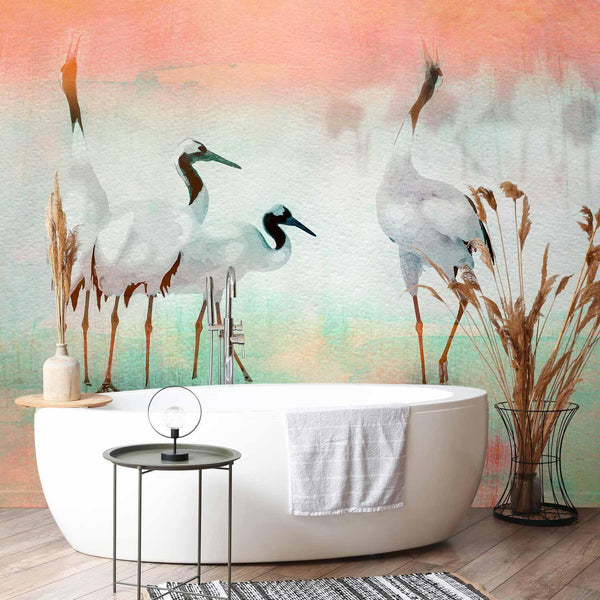 Carta da parati - Cranes in Pastels