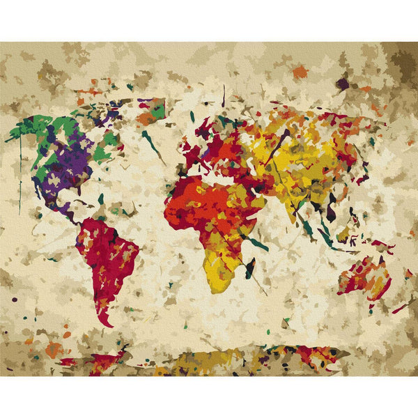 Quadro fai da te - World Map (Colour Splashes)