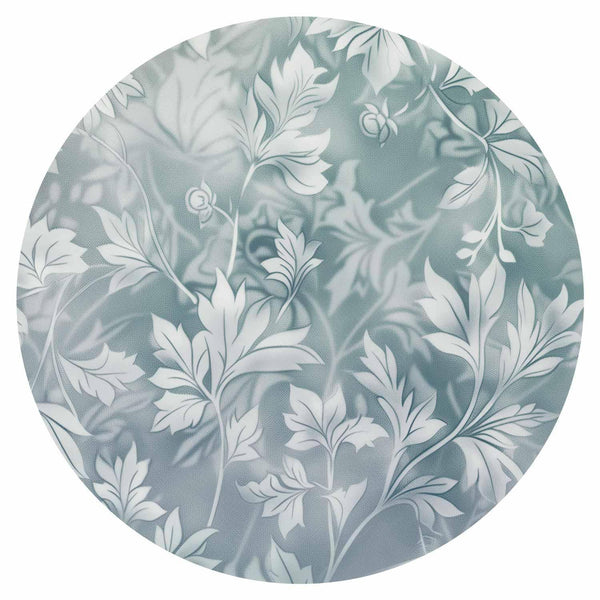 Carta da parati rotonda - Distressed floral patterns in muted turquoises
