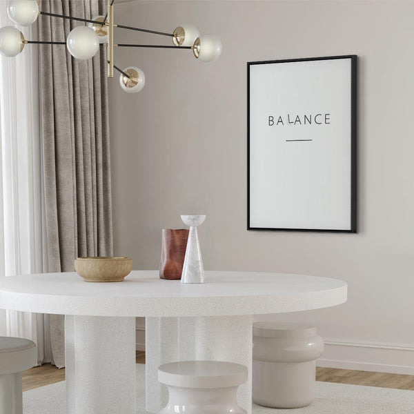 Quadro - Balance of Words (1-part) - Black English Text on White