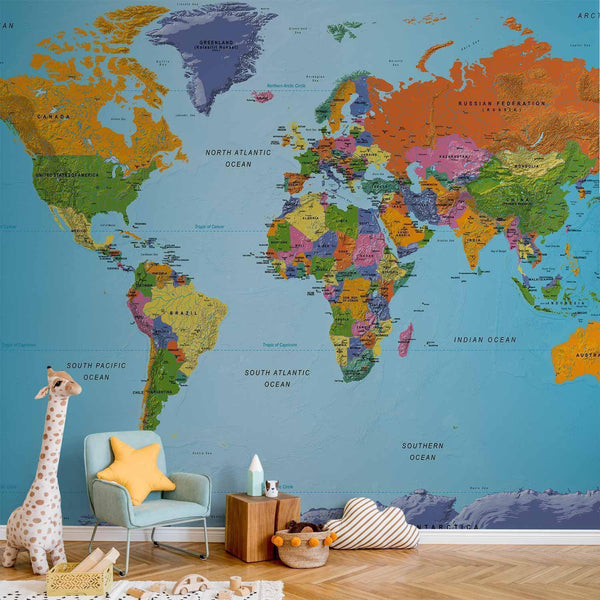 Carta da parati - World Map: Colourful Geography