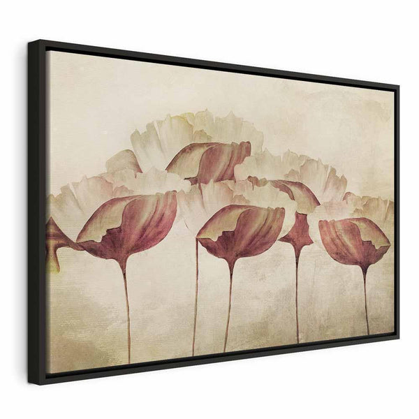 Quadro - Flowers in Beige (1 Part) Wide
