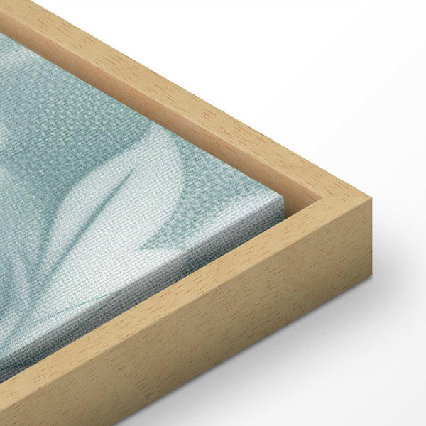 Quadro - Ornaments in Worn Muted Turquoises: Delicate Plant Pattern