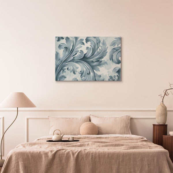 Quadro - Stone Baroque Ornaments in Light Shades of Gray-Blue