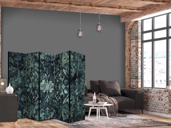 Paravento - Oriental Carpet Pattern - Emerald Ornaments and Rubbed Patterns
