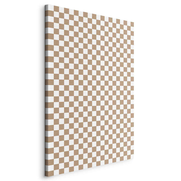 Quadro - Checkerboard Pattern - Brown-White Grid with a Subtle Noise