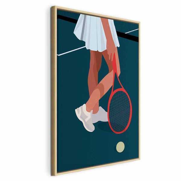 Quadro - Female Tennis Player With a Red Racket on the Court - Graphics