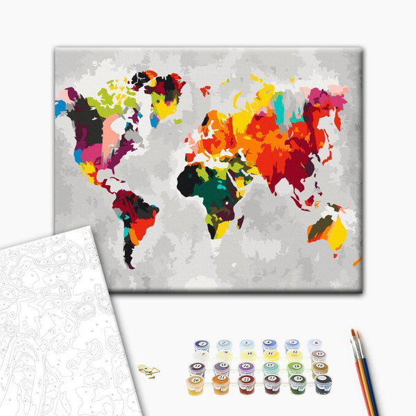 Quadro fai da te - World Map (Bright Colours)