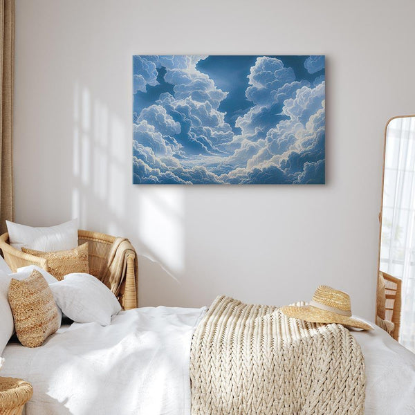 Quadro - Blue Sky Breaking Through White Fluffy Clouds