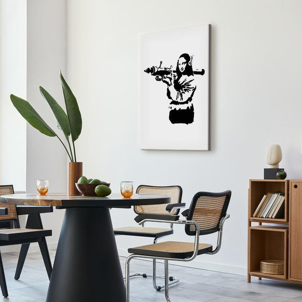 Quadro - Banksy Mona Lisa with Rocket Launcher (1 Part) Vertical