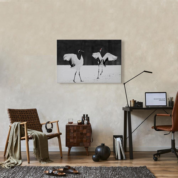 Quadro - Dancing Cranes (1 Part) Wide
