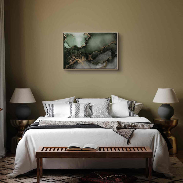 Quadro - Green watercolour - abstraction inspired by the structure of marble