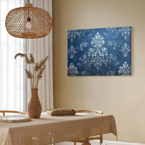 Quadro - Retro Ornament Decorative Motif in Worn Blues