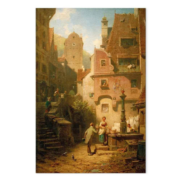 Quadro - Carl Spitzweg – Well-Wisher Presenting Flowers