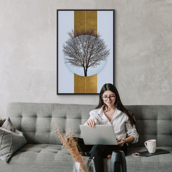 Quadro - Circle of Nature (1-part) - Tree Branches in Round Composition