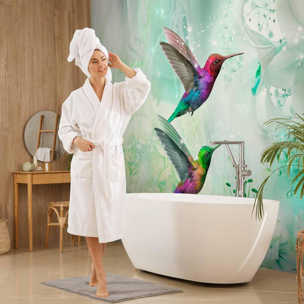 Carta da parati - Colourful Hummingbirds (Green)