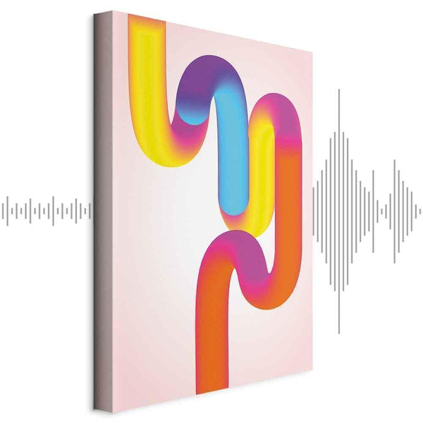 Quadro - Colorful Turns - Dynamic Composition in Shades of Yellow Pink and Blue