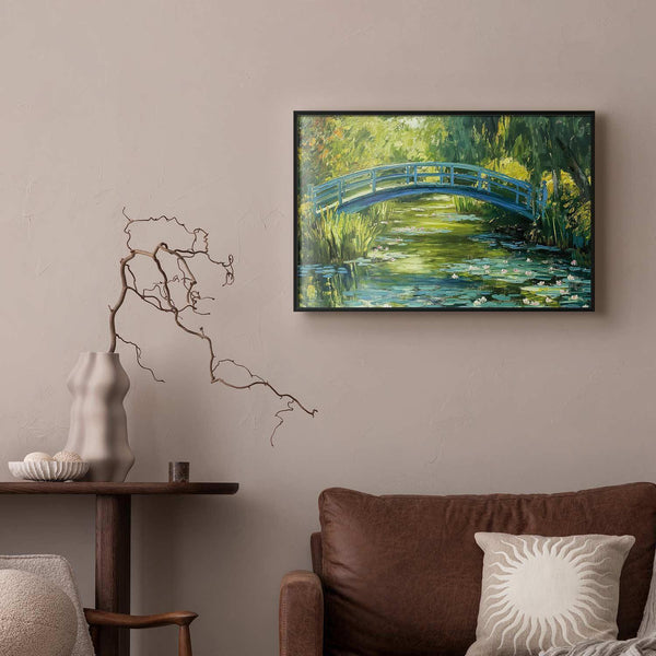 Poster - Impressionist bridge - painting of a bridge against a picturesque background