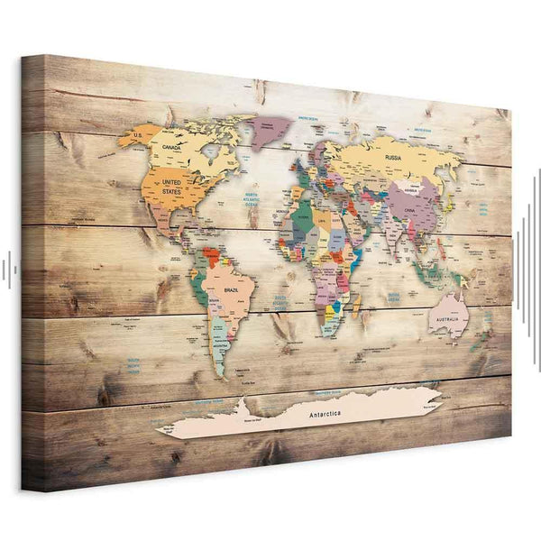 Quadro - World Map: Colourful Continents