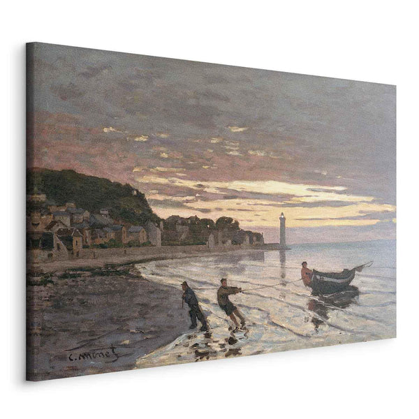 Quadro - Claude Monet – Hauling a Boat Ashore, Honfleur