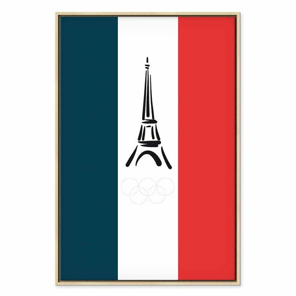 Quadro - French Flag With Graphic Eiffel Tower