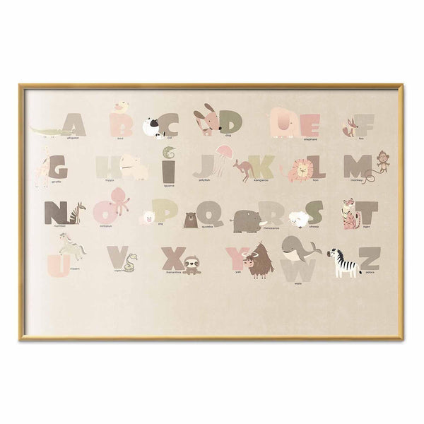 Poster - Beige Alphabet