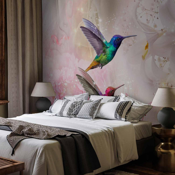 Carta da parati - Colourful Hummingbirds (Pink)