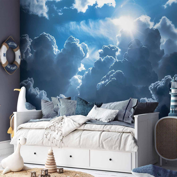 Carta da parati - Animated Scenery: The Sun Battling with Clouds