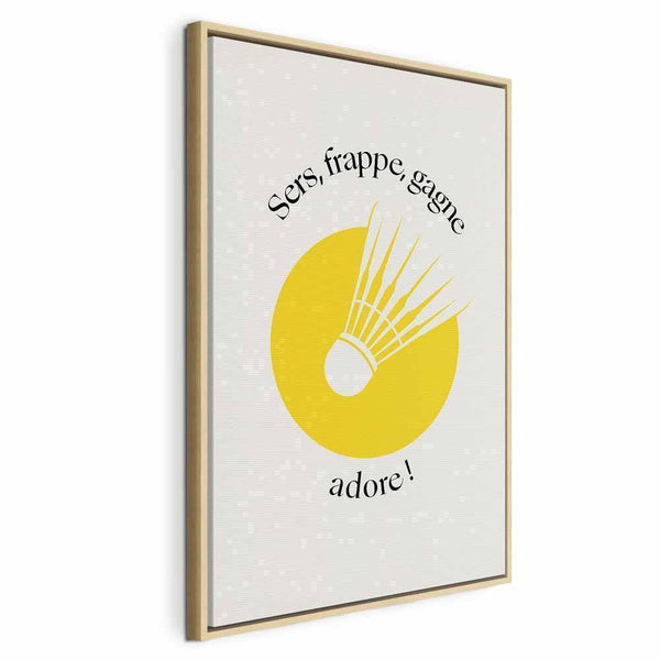 Quadro - Badminton Shuttlecock on a Yellow Circle Background